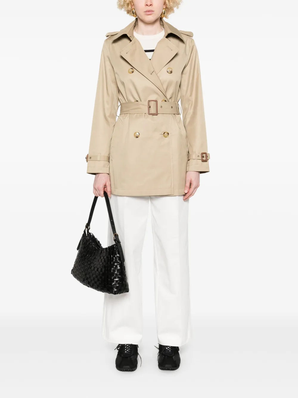 Double-Breasted Belted Trench Coat