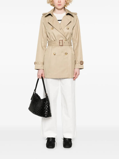 Double-Breasted Belted Trench Coat