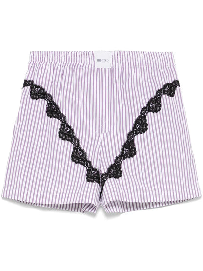 Striped Poplin Shorts