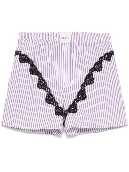 Striped Poplin Shorts