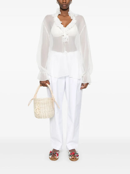 Lace-Embroidered Blouse