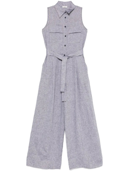 Belted Linen Jumpsuit