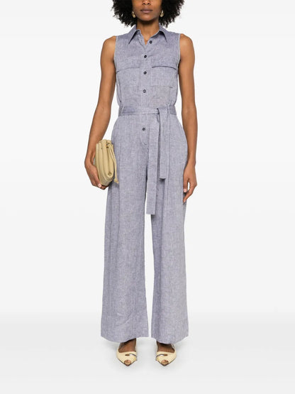 Belted Linen Jumpsuit