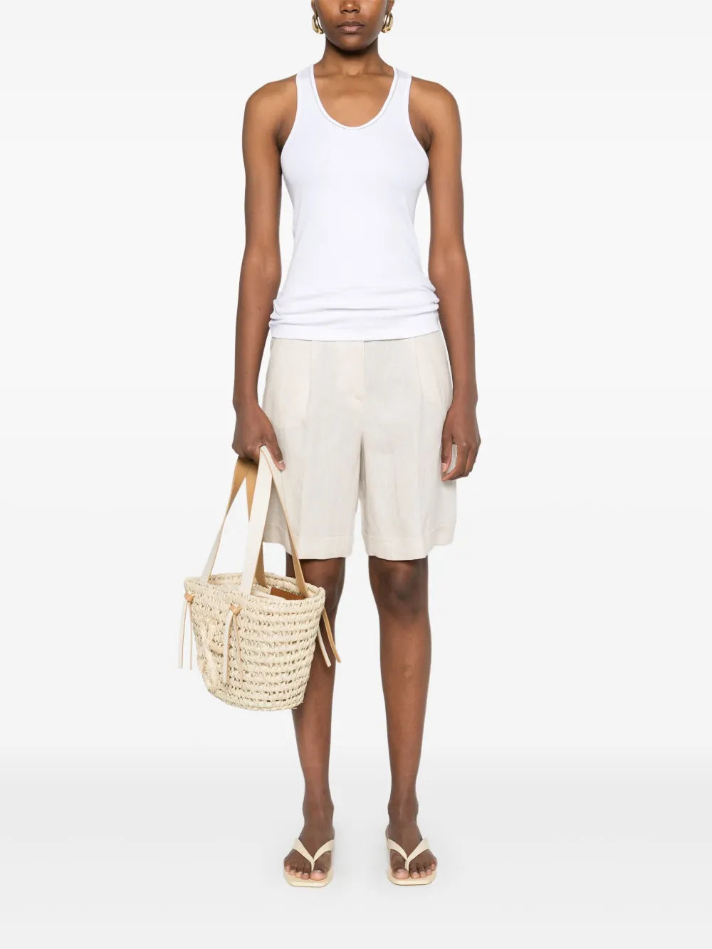 Pleated Linen Shorts