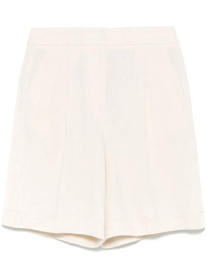 Pleated Linen Shorts