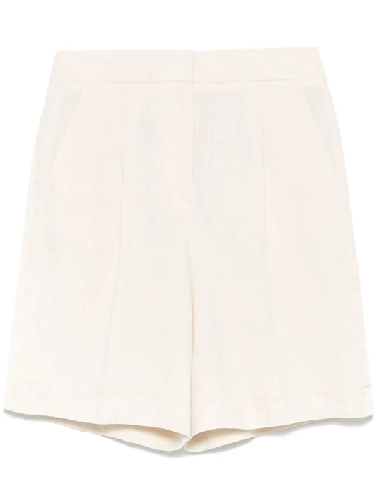 Pleated Linen Shorts