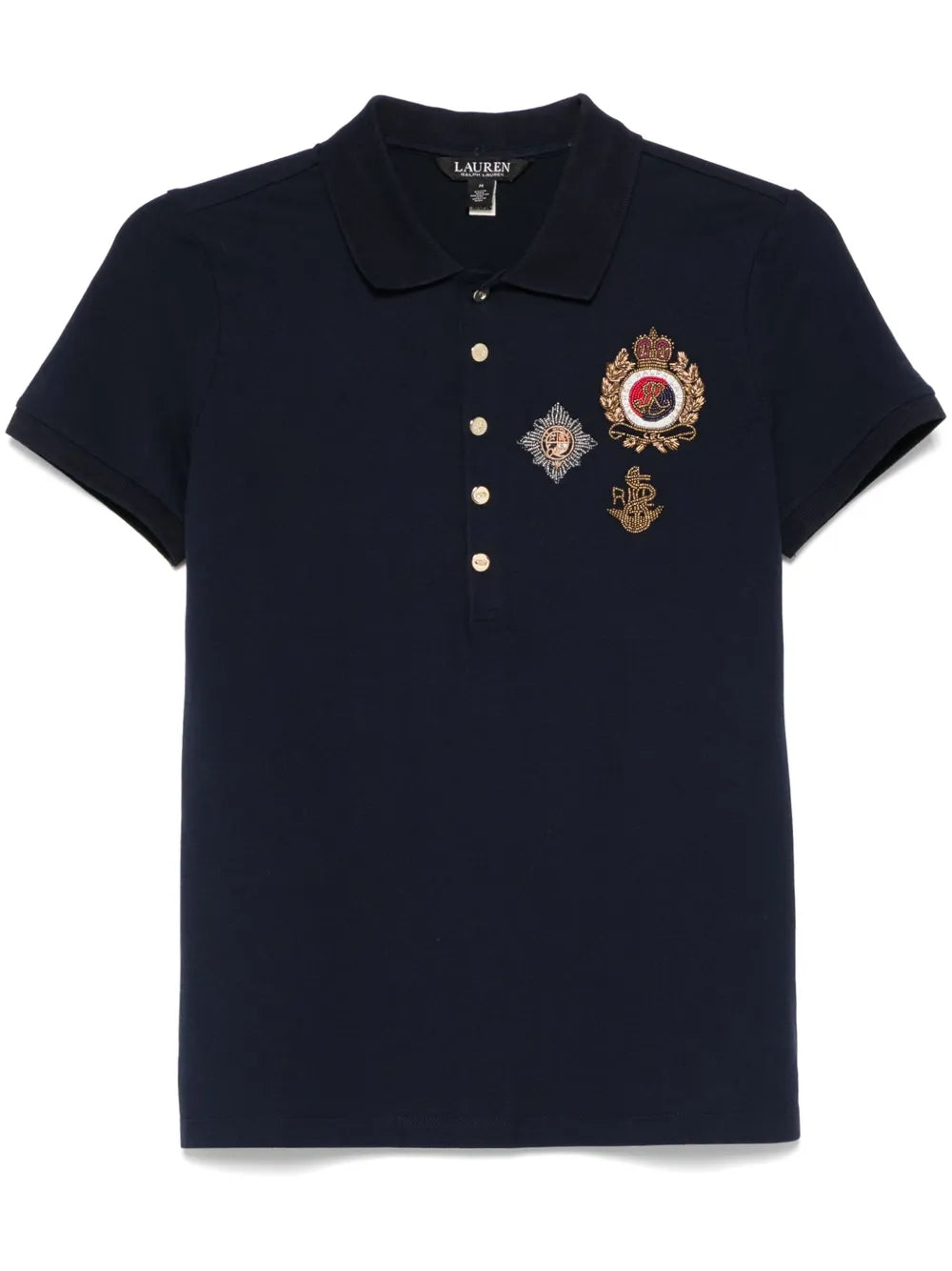 Crest-Patch Polo Shirt