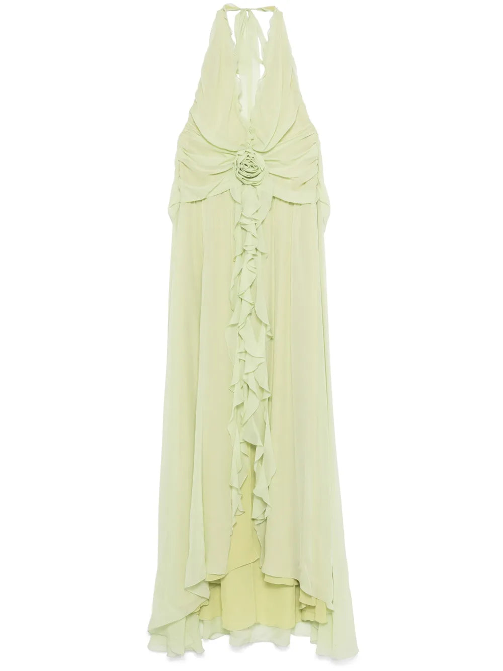 Floral-Appliqué Maxi Dress