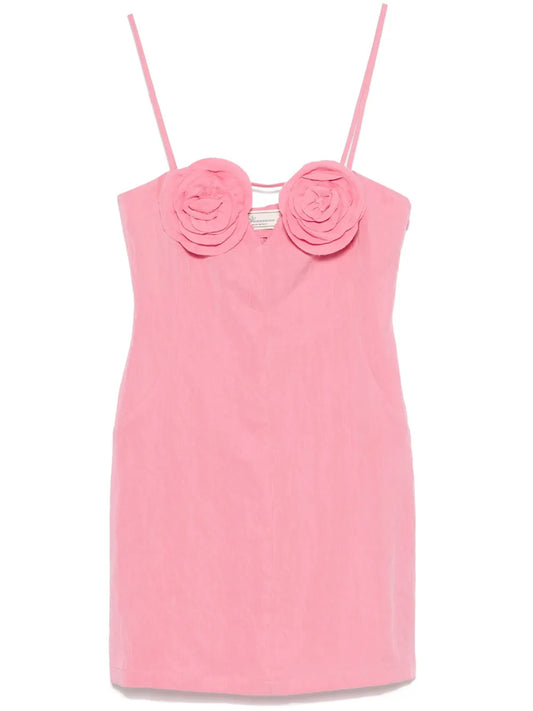 Floral-Appliqué Mini Dress