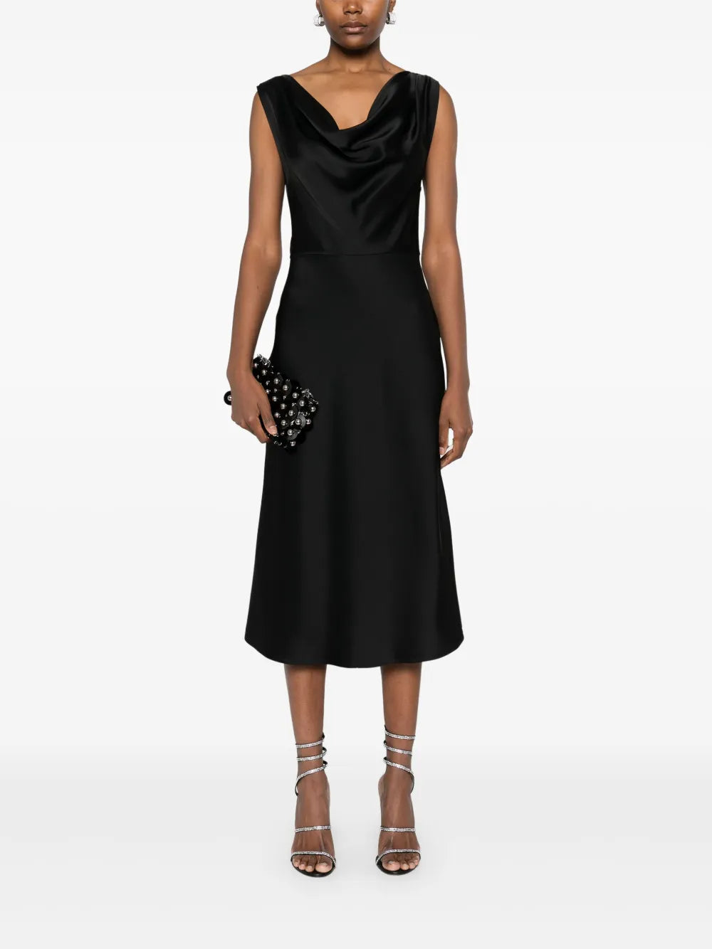 Cowl-Neck Midi Dress