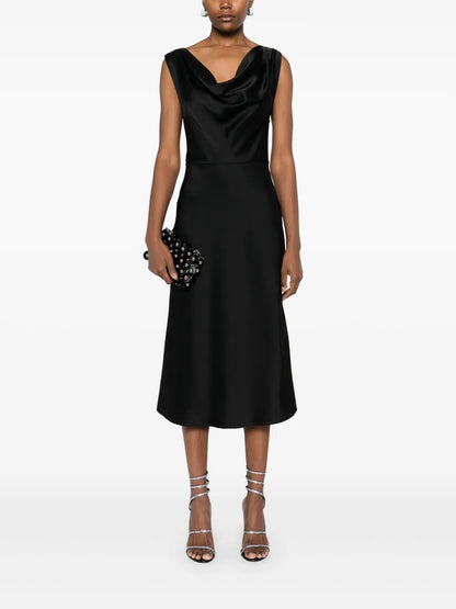 Cowl-Neck Midi Dress