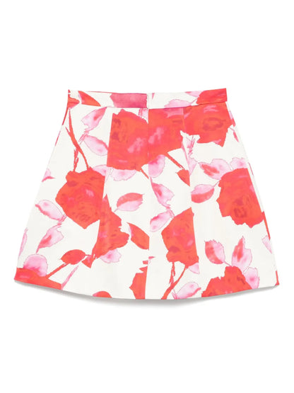 Floral-Print Mini Skirt