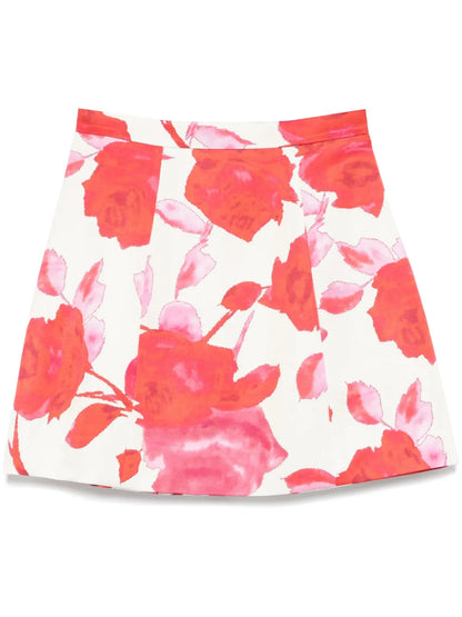 Floral-Print Mini Skirt