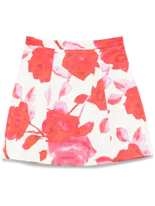Floral-Print Mini Skirt