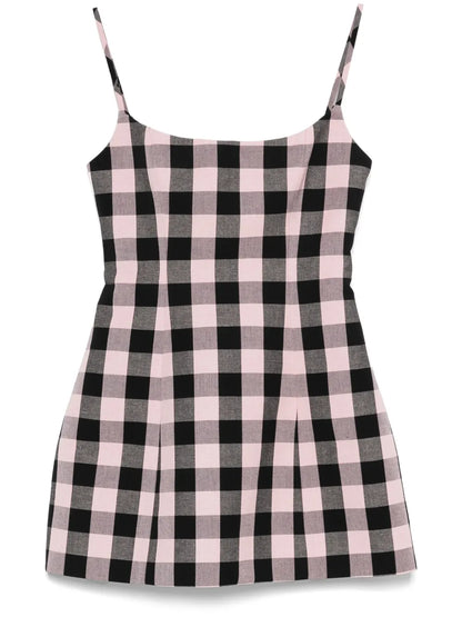 Gingham-Check Mini Dress
