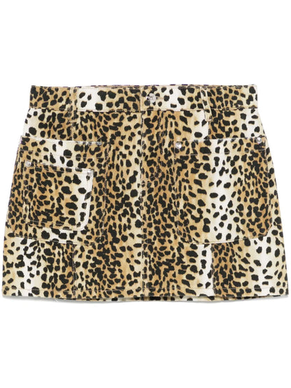 Leopard-Print Mini Skirt