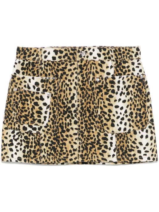 Leopard-Print Mini Skirt