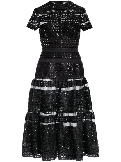 Tulle Embroidered Midi Dress