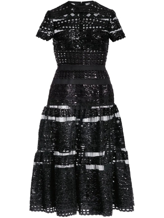 Tulle Embroidered Midi Dress