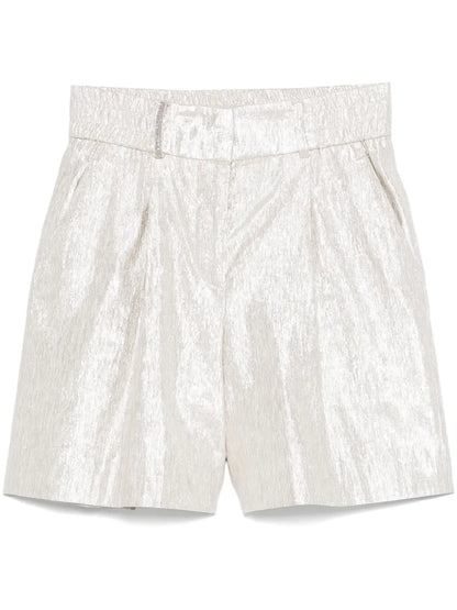 Lurex Pleated Shorts