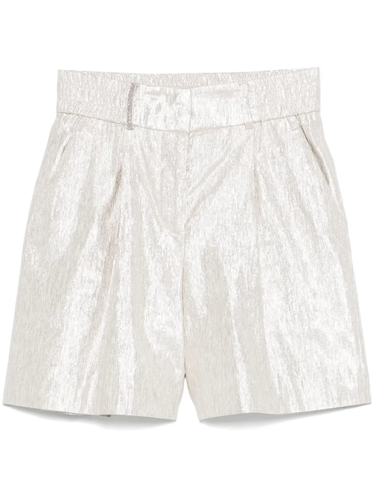 Lurex Pleated Shorts