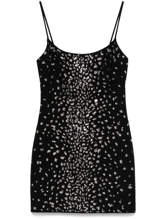 Crystal-Embellished Mini Dress