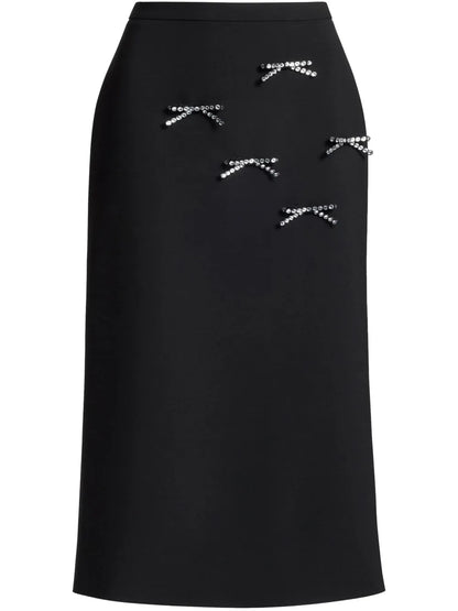 Bow-Detail Midi Skirt