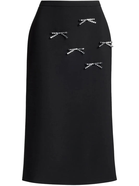 Bow-Detail Midi Skirt