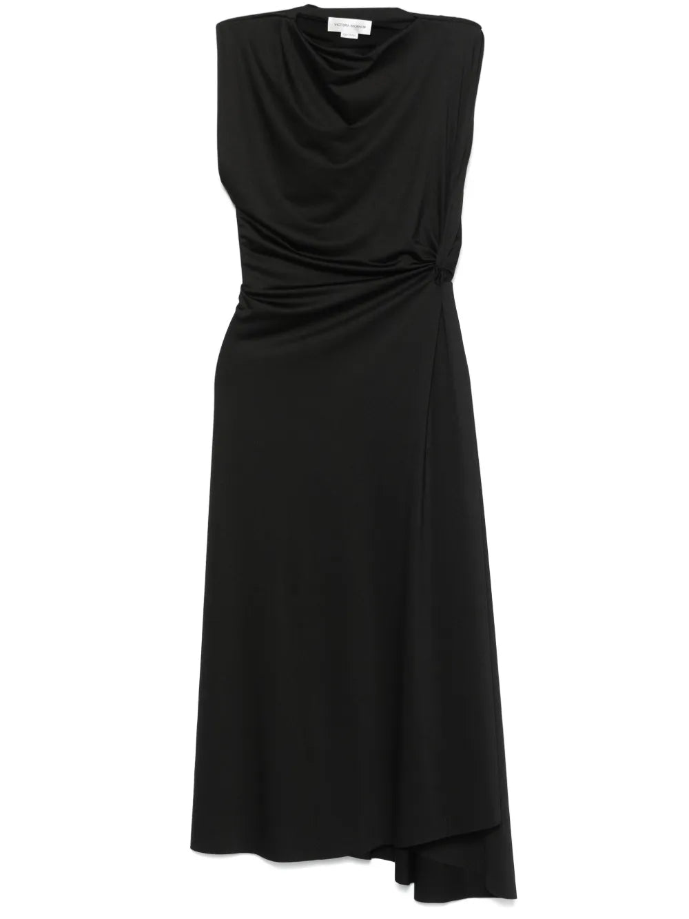 Asymmetric Drape Midi Dress