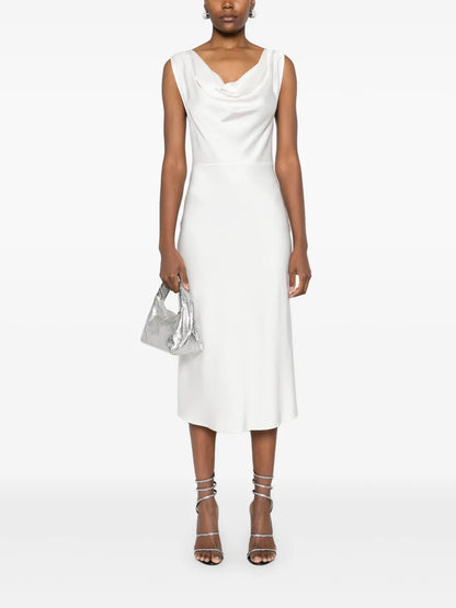 Cowl-Neck Midi Dress