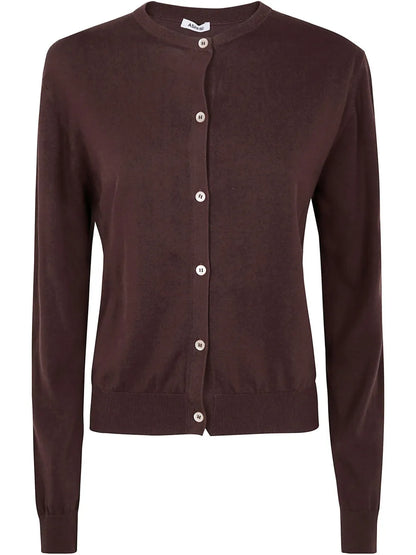Crew-Neck Cotton Cardigan