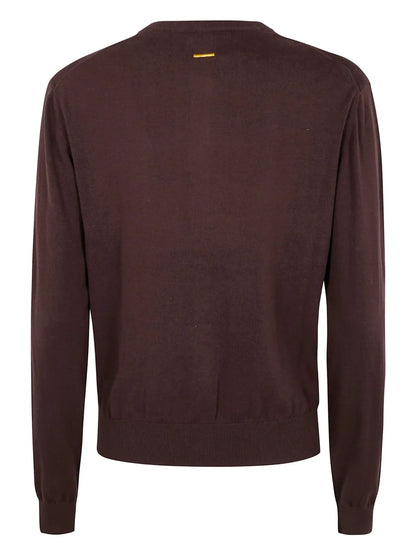 Crew-Neck Cotton Cardigan