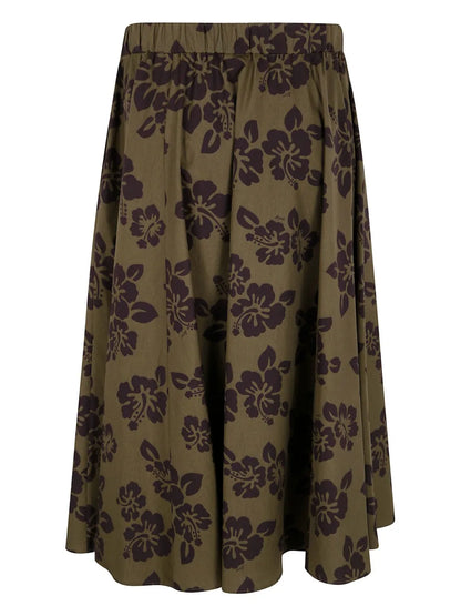 Floral-Print Midi Skirt