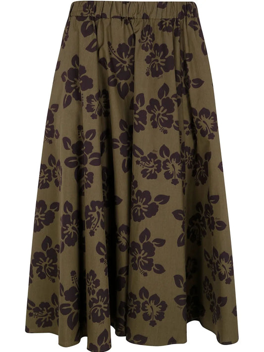 Floral-Print Midi Skirt
