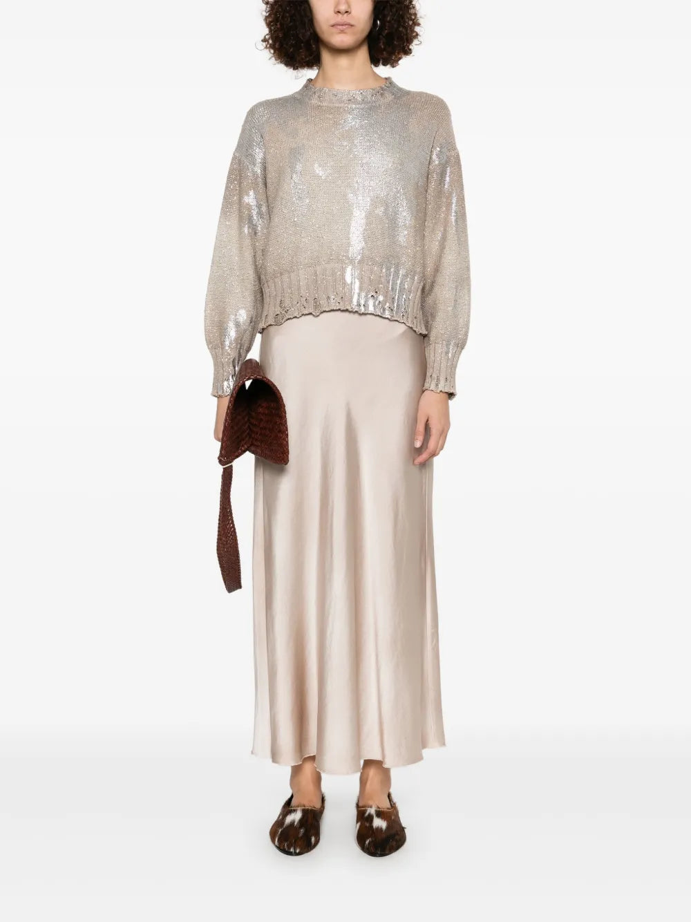 Satin Midi Skirt
