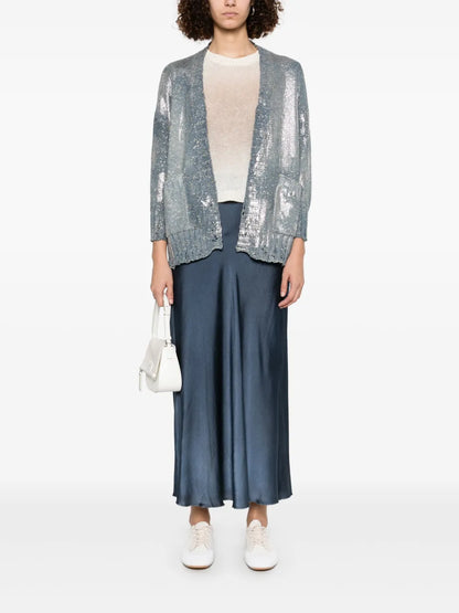 Foil-Print Cardigan