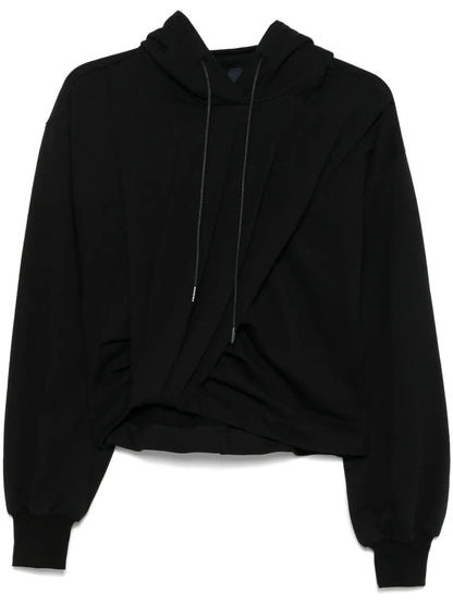 Pleat-Detail Hoodie