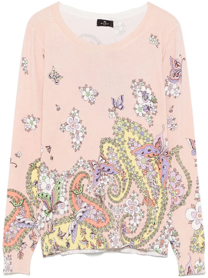 Floral-Print Sweater