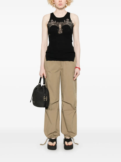 Lace-Panel Tank Top