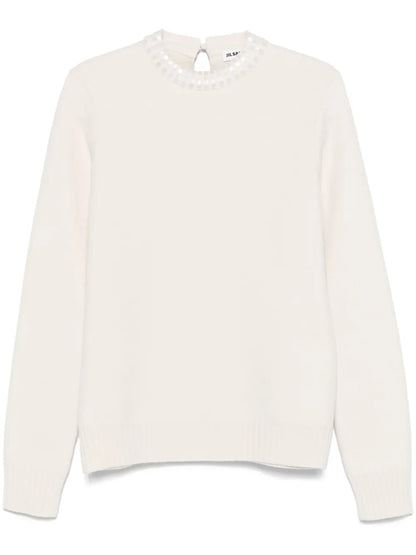 Beaded-Collar Sweater