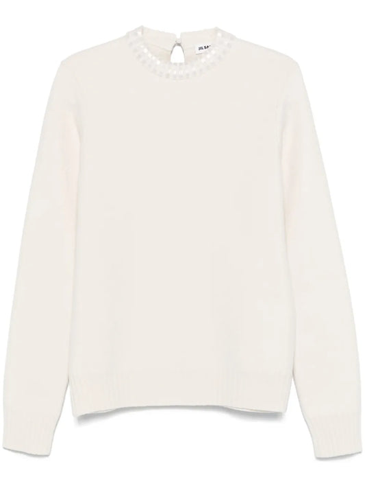 Beaded-Collar Sweater