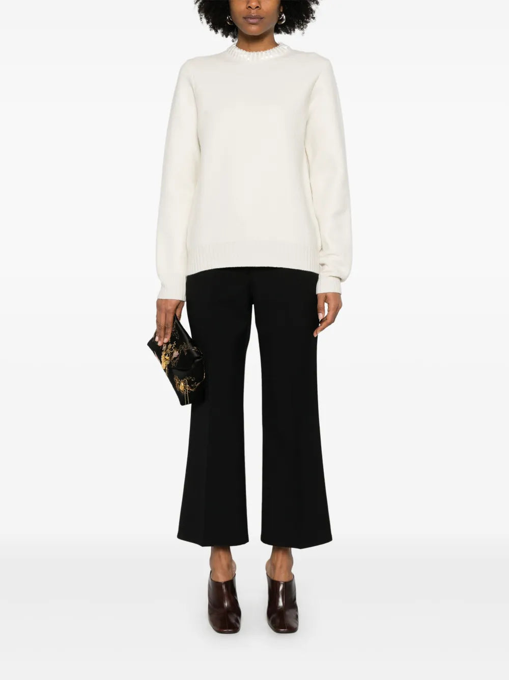 Beaded-Collar Sweater