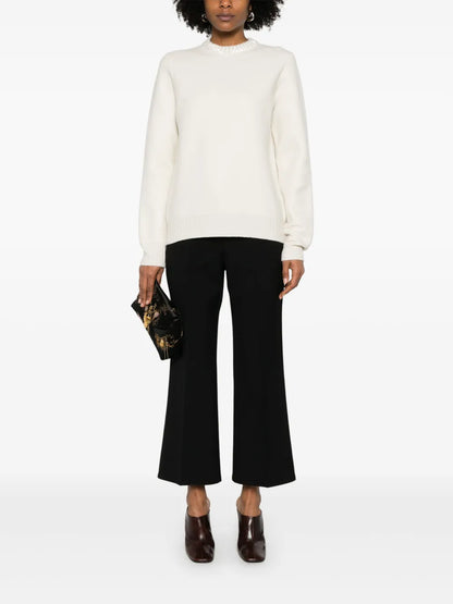 Beaded-Collar Sweater