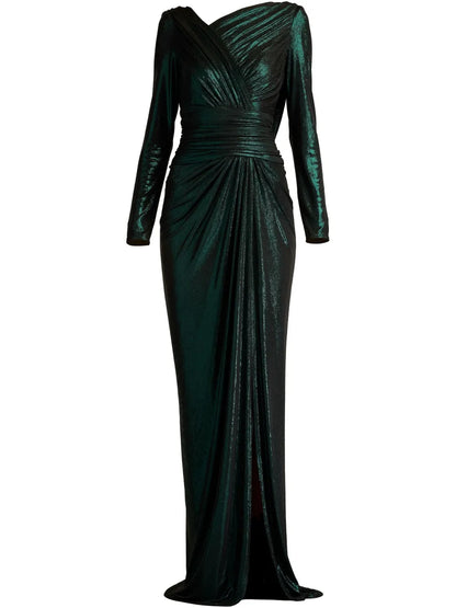 Draped-Design Gown