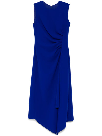 Draped Crepe Midi Dress