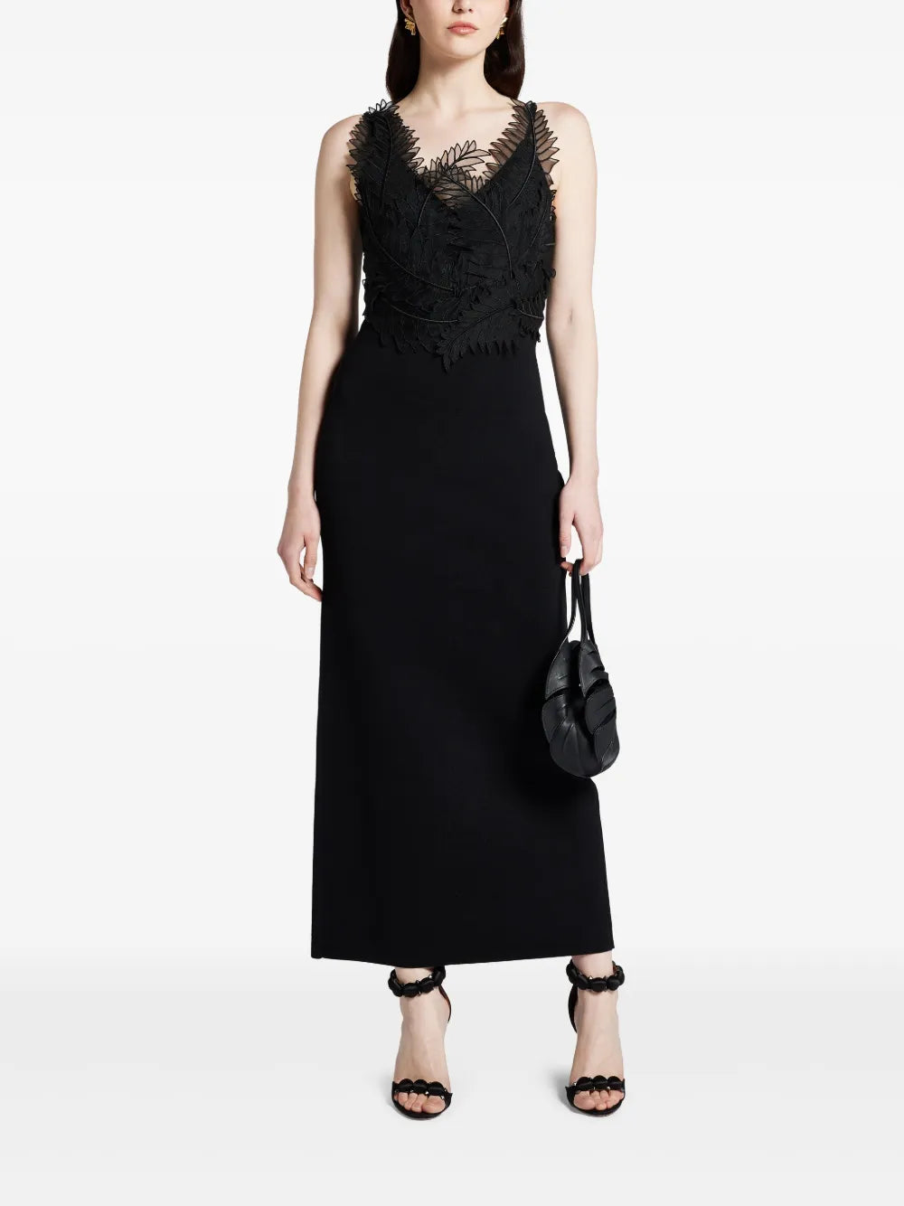 Embroidered-Design Midi Dress
