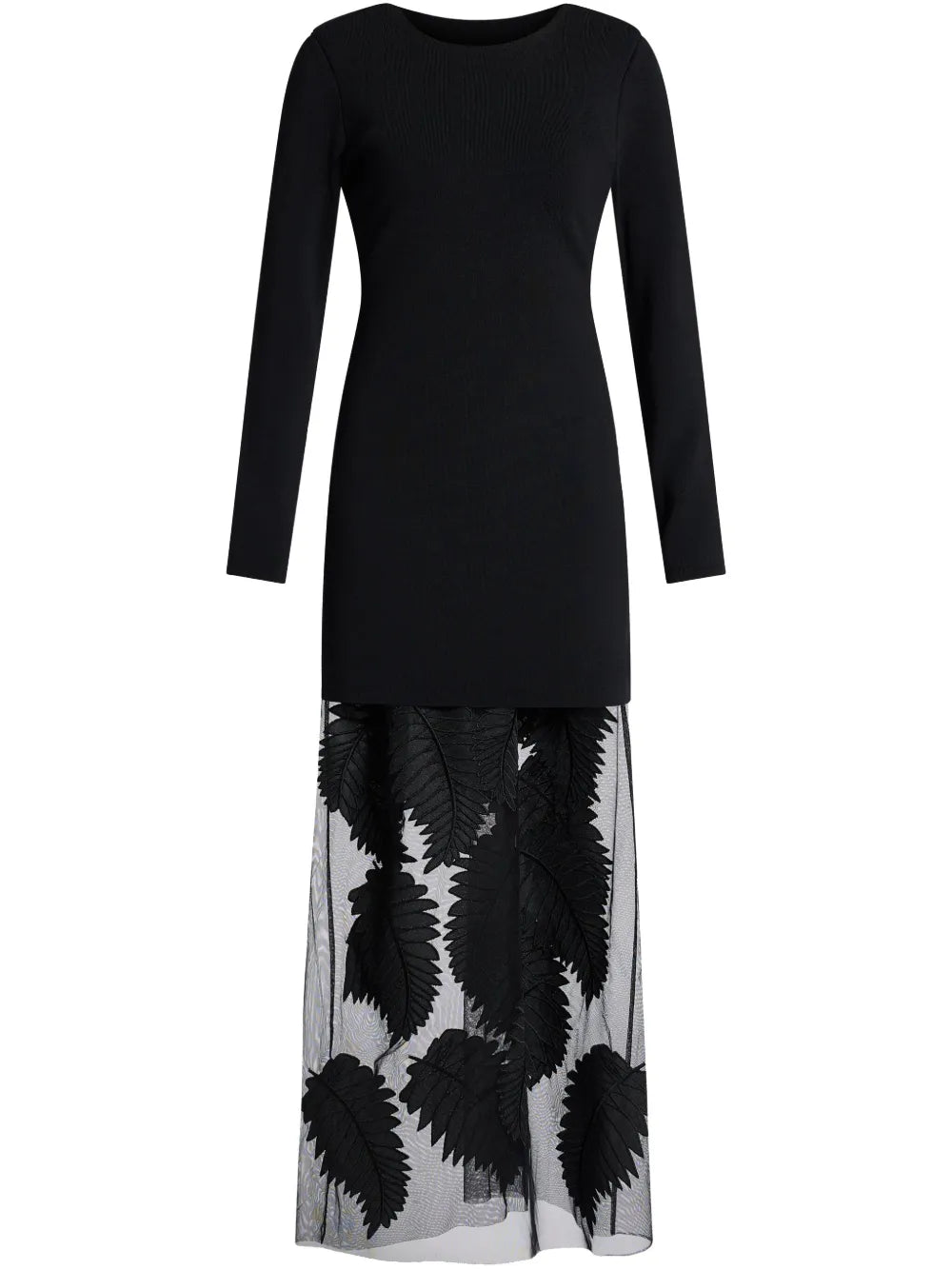 Embroidered-Design Midi Dress