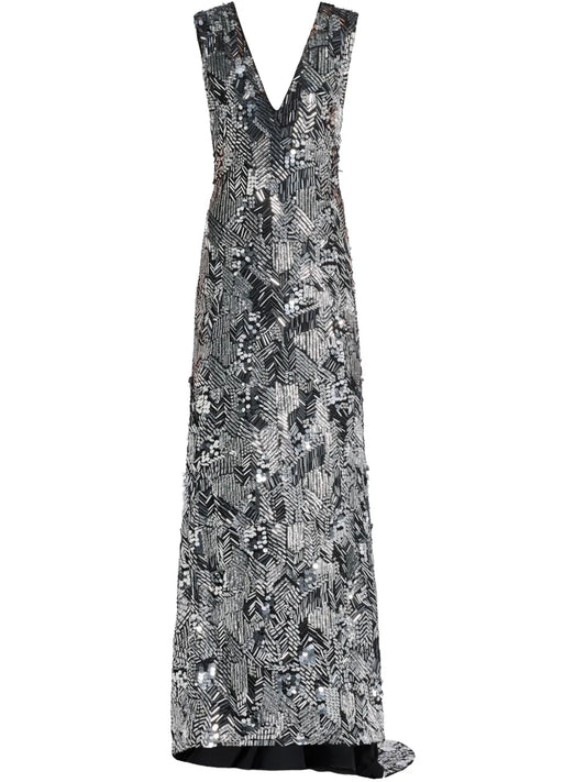Sequin-Embellished Maxi Dress