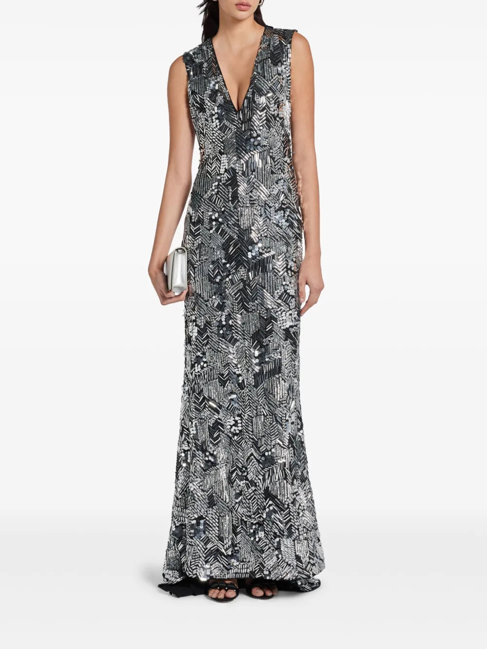 Sequin-Embellished Maxi Dress