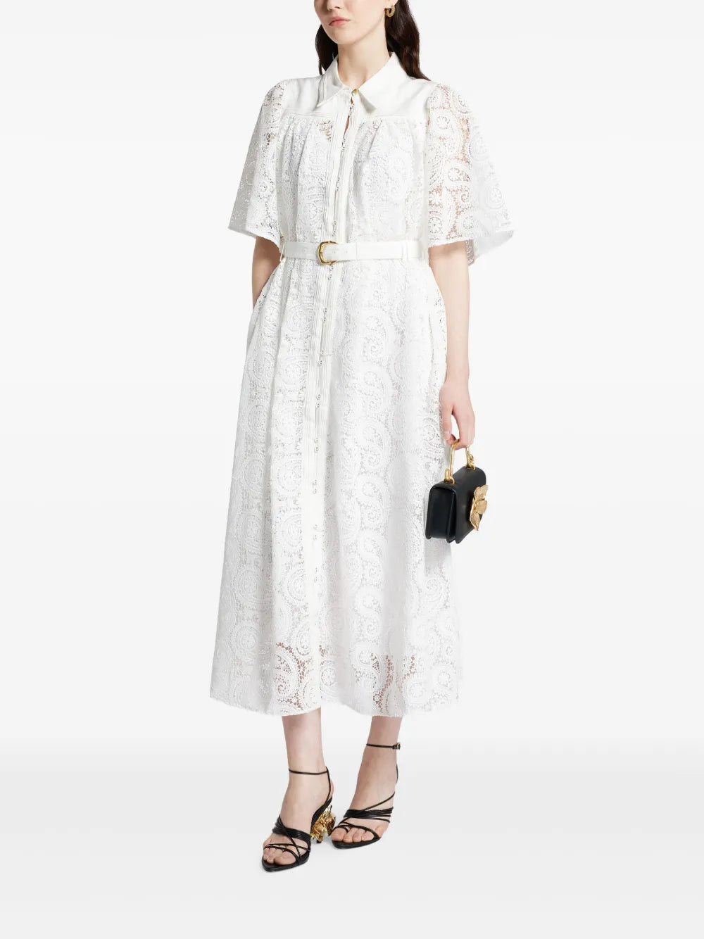 Lace-Detailing Midi Dress